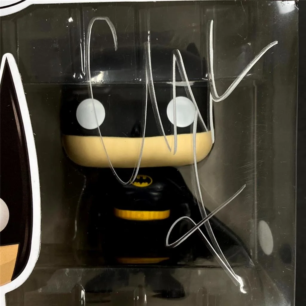Christian Bale signed Batman Funko Pop! Figure 144 silver autograph (A) ~ JSA, image 2