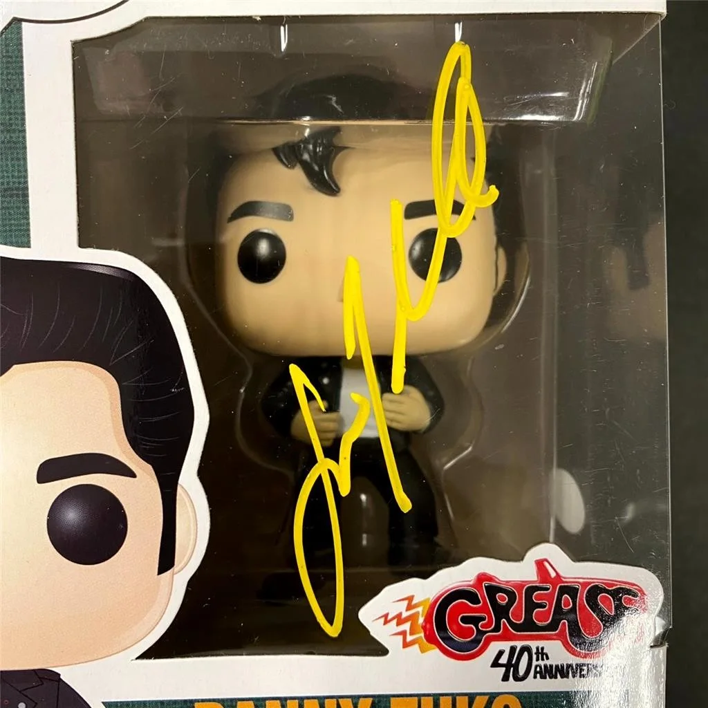 John Travolta signed Grease Danny Zuko Funko Pop! 553 autograph (B) ~ JSA, image 2