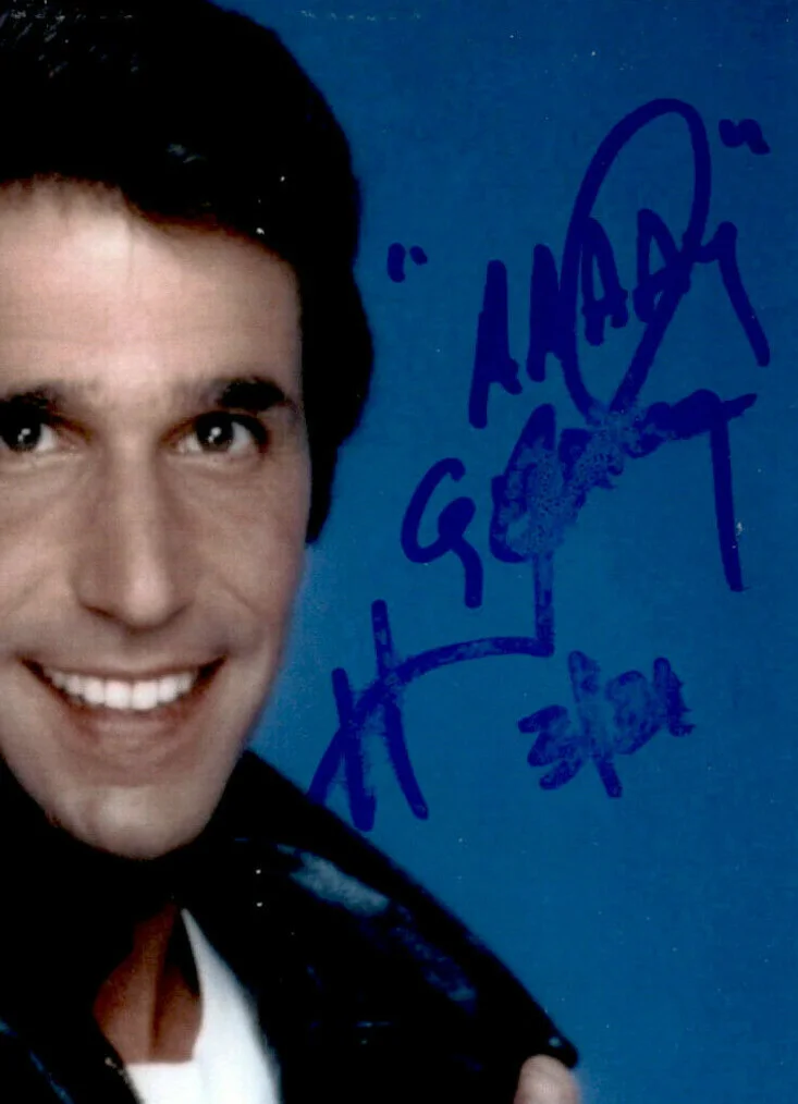 Henry Winkler — Henry Winkler Signed Autographed 4x6 Photo The Fonz Happy Days Waterboy =SMUDGED, изображение 2