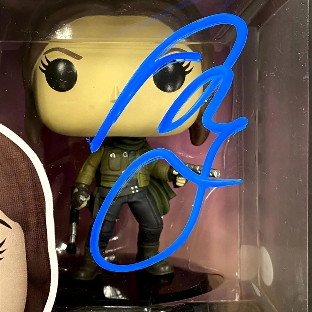 Felicity Jones signed Jyn Erso Funko Pop! 555 Star Wars autograph (B) ~ JSA, изображение 2
