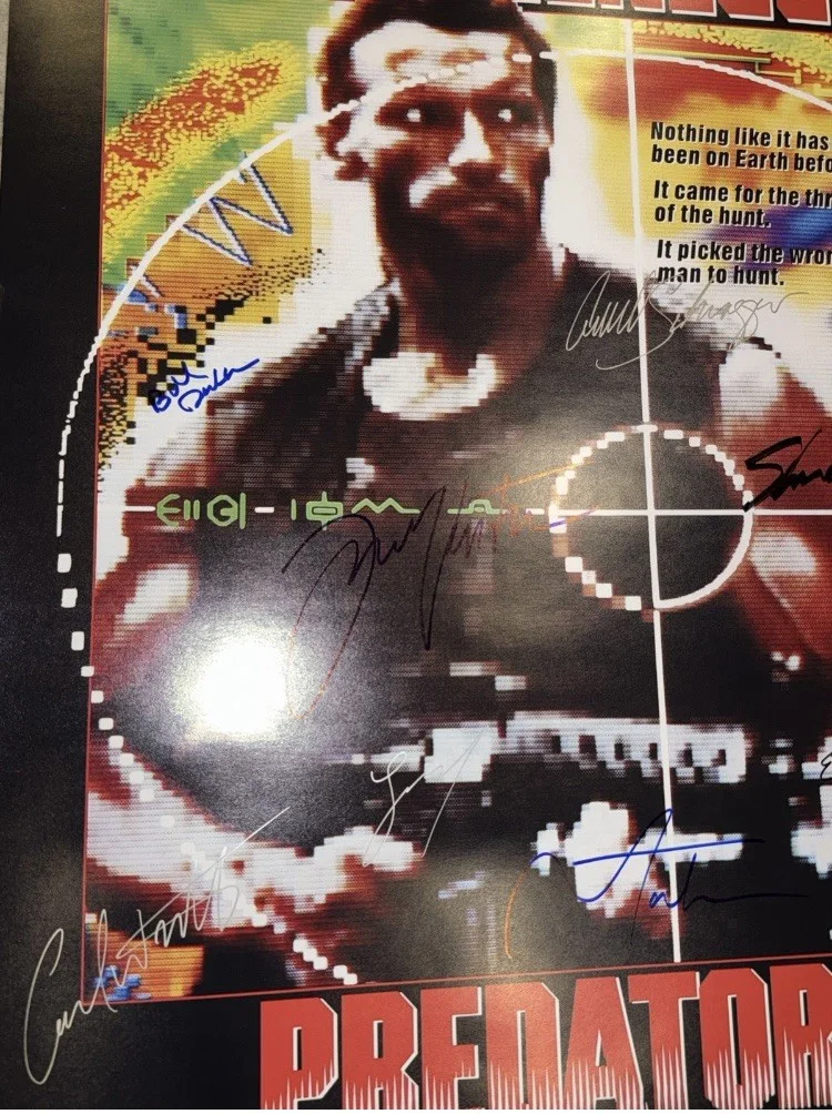 Predator 1987 Movie Poster Cast Signed Arnold Schwarzenegger COA 27X40, изображение 2