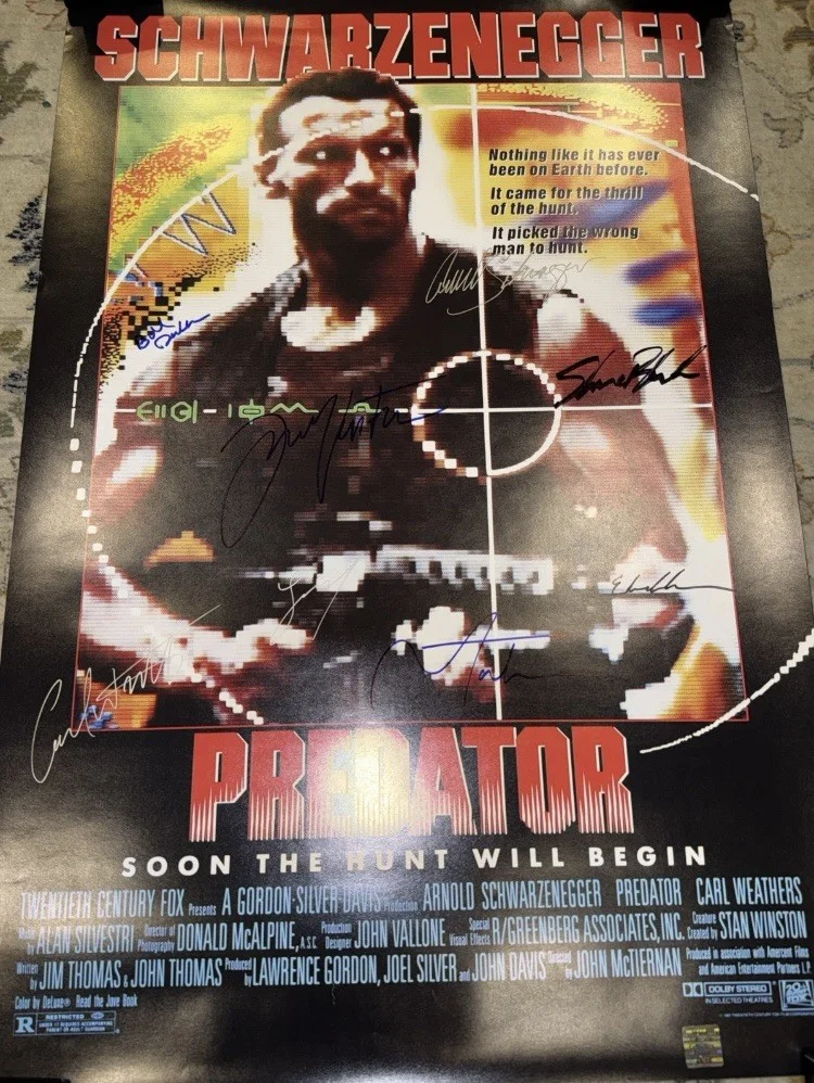 Predator 1987 Movie Poster Cast Signed Arnold Schwarzenegger COA 27X40, изображение 3