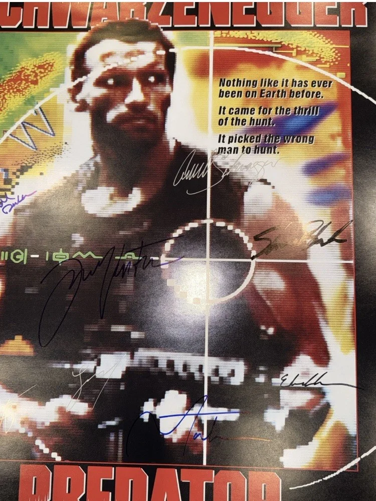 Predator 1987 Movie Poster Cast Signed Arnold Schwarzenegger COA 27X40, изображение 5