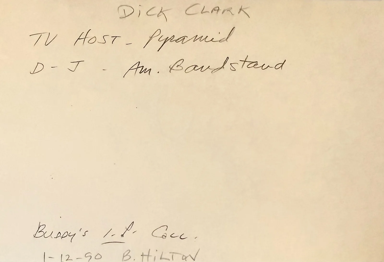 Dick Clark — DICK CLARK Signed Autographed 4x6 INDEX CARD American Bandstand TV & Radio Host, изображение 4