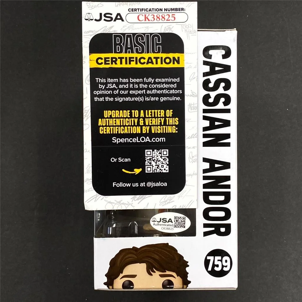 Diego Luna signed Cassian Andor Funko Pop! 759 Star Wars autograph ~ JSA, изображение 5