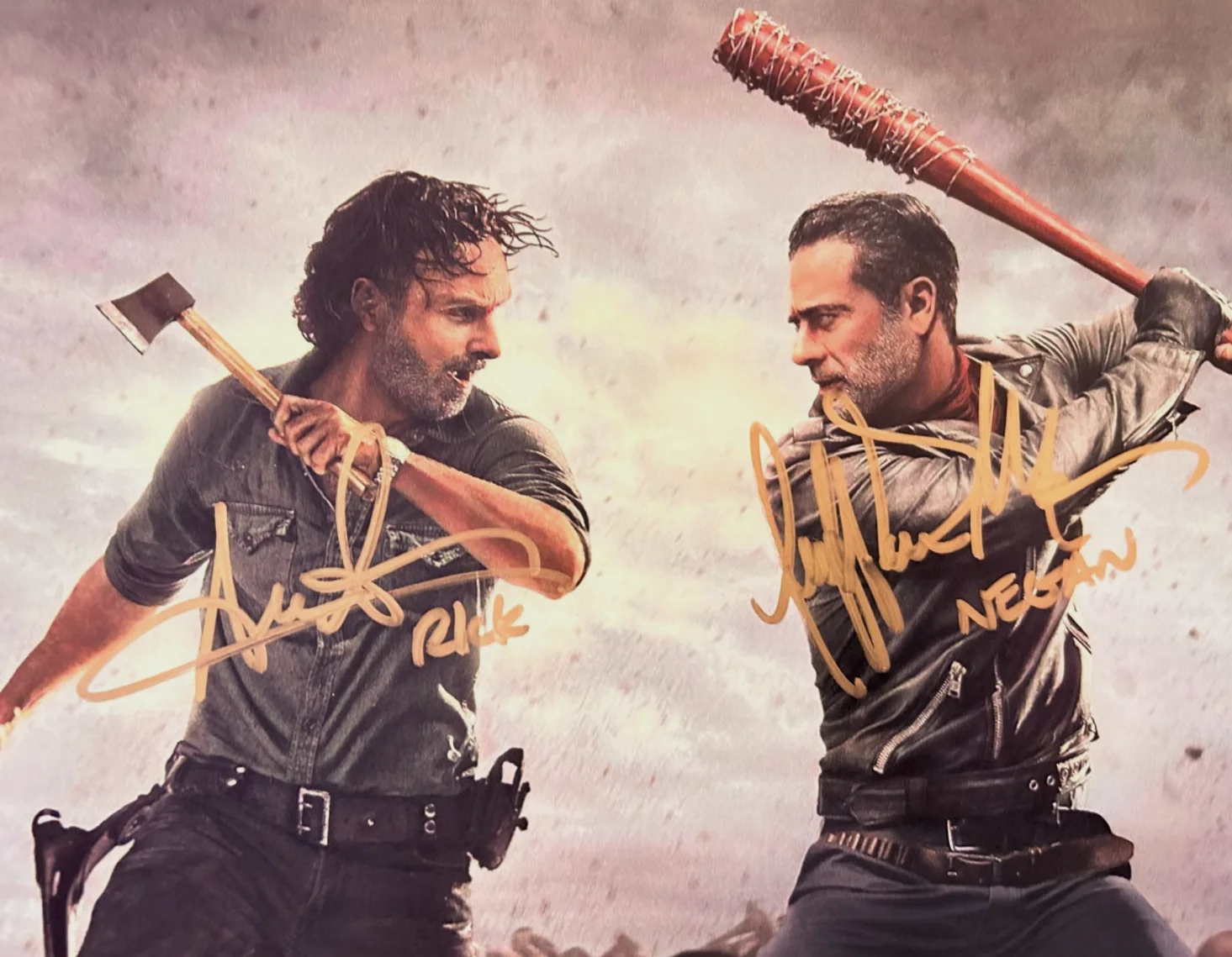 Jeffrey Dean Morgan, Andrew Lincoln — WALKING DEAD Signed (Lincoln, Morgan) 8x10" Authentic Original Autographs w/COA, image 3