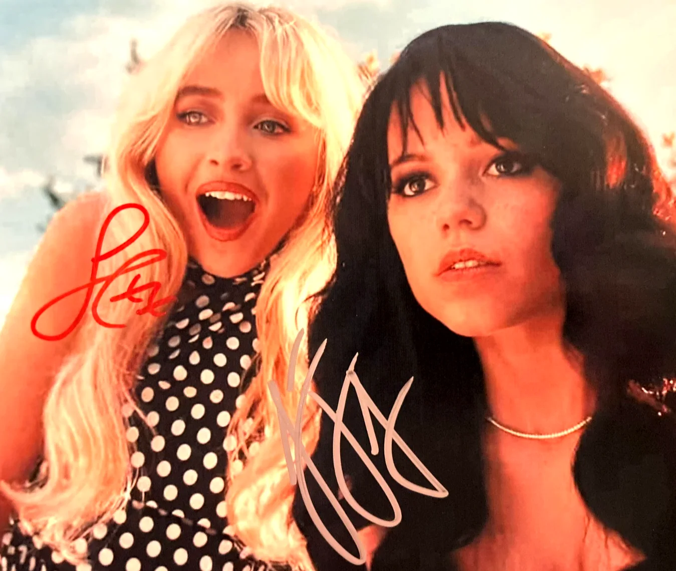 Sabrina Carpenter, Jenna Ortega — JENNA ORTEGA, SABRINA CARPENTER Signed Original 8x10" Authentic Autographs w/COA