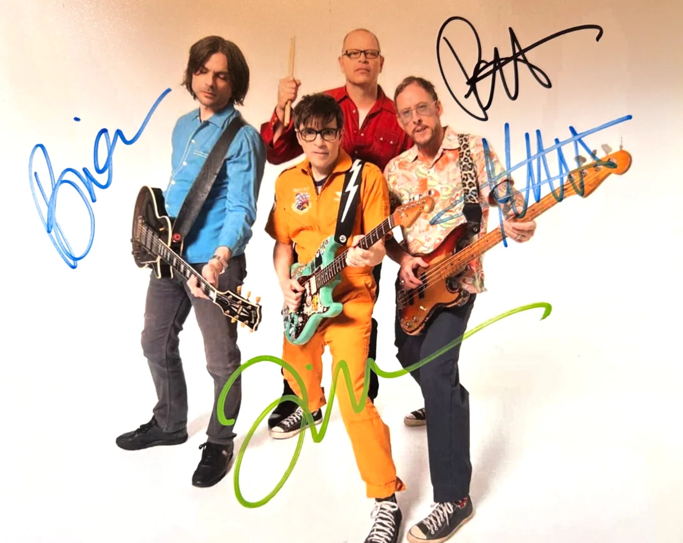 Rivers Cuomo — WEEZER Band Signed Original 8x10" Authentic Autographs GENUINE w/COA
