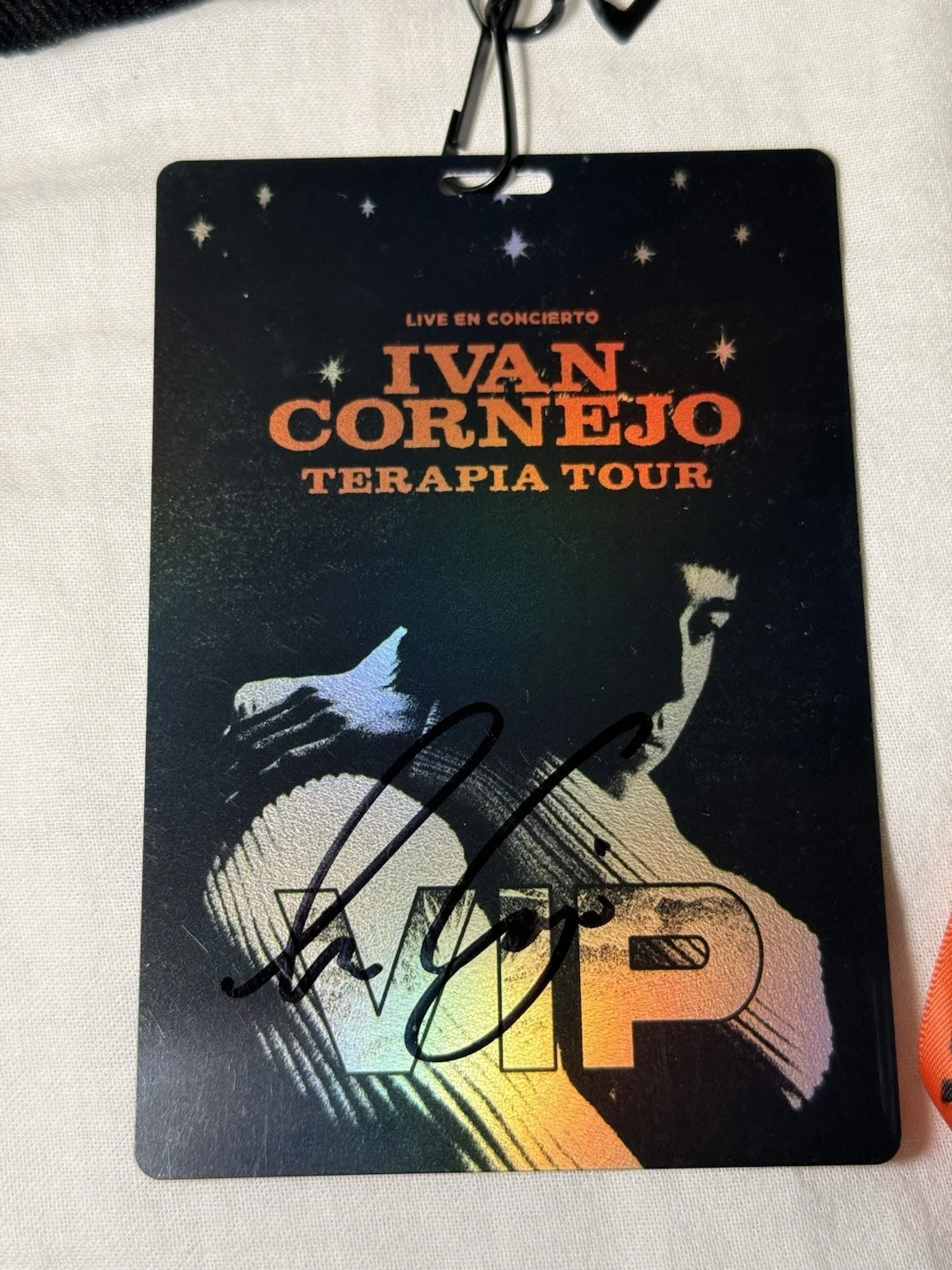 Ivan Cornejo Terapia Tour Signed VIP Pass with Orange VIP Wristband, image 2