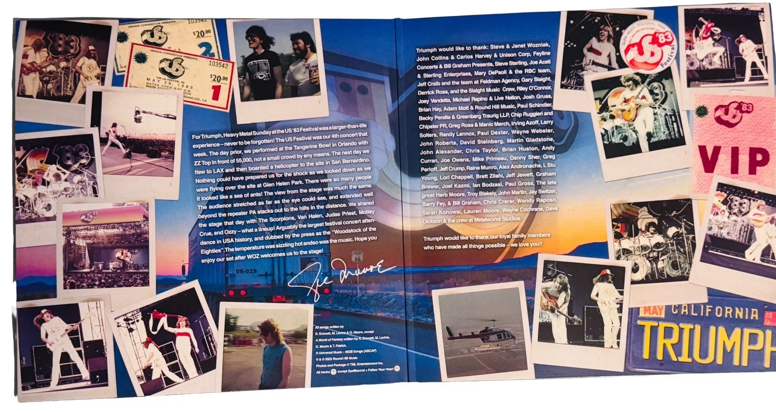 Triumph Live US Festival Vinyl - Signed Rik Emmett & Gil Moore - Acquired Direct, image 2