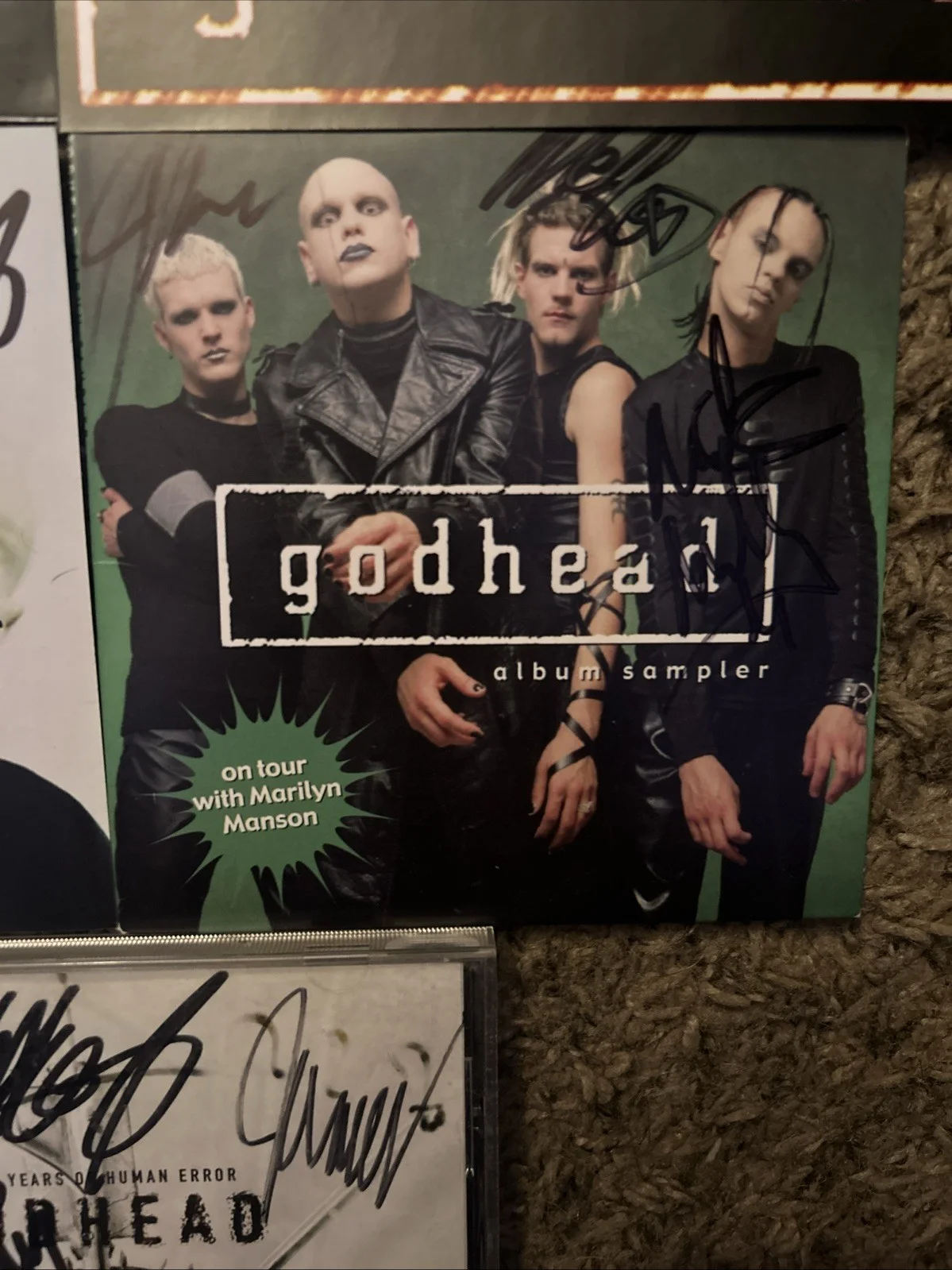 Godhead Autograph Lot Cds Booklets 2000 Years Of Human Error Evolver Signed, image 3