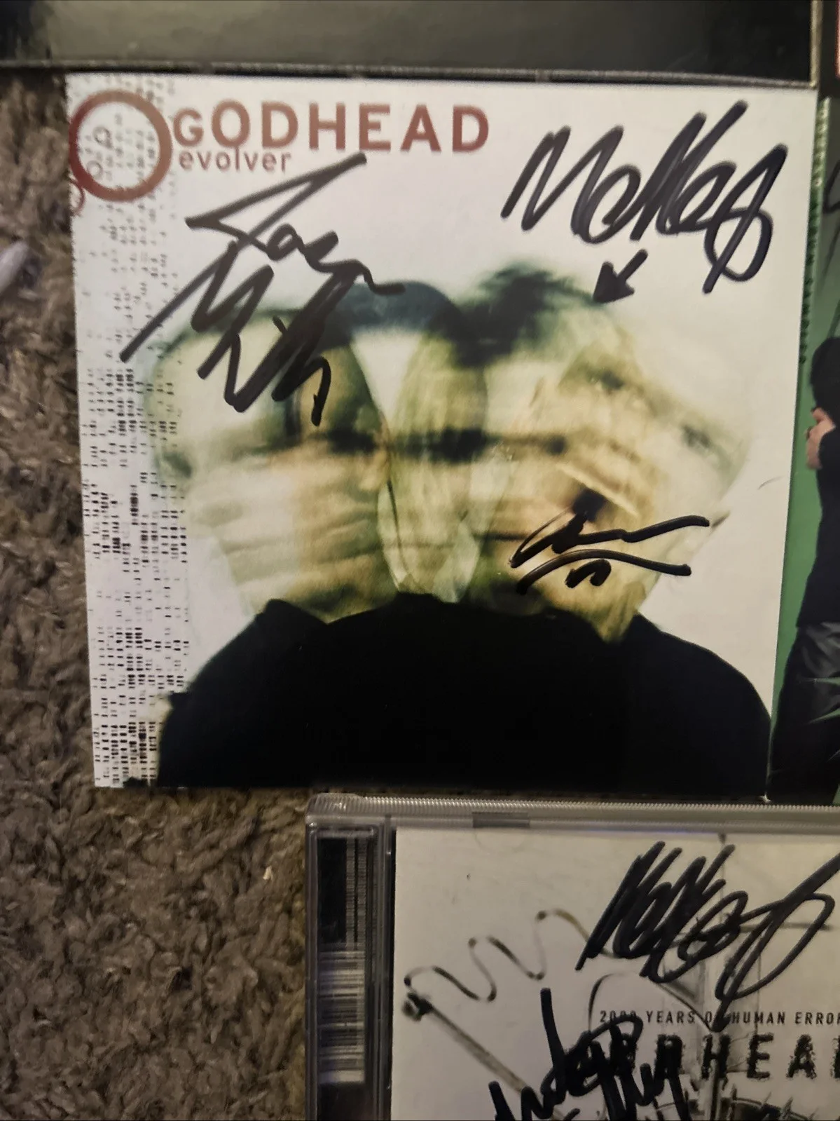 Godhead Autograph Lot Cds Booklets 2000 Years Of Human Error Evolver Signed, image 4