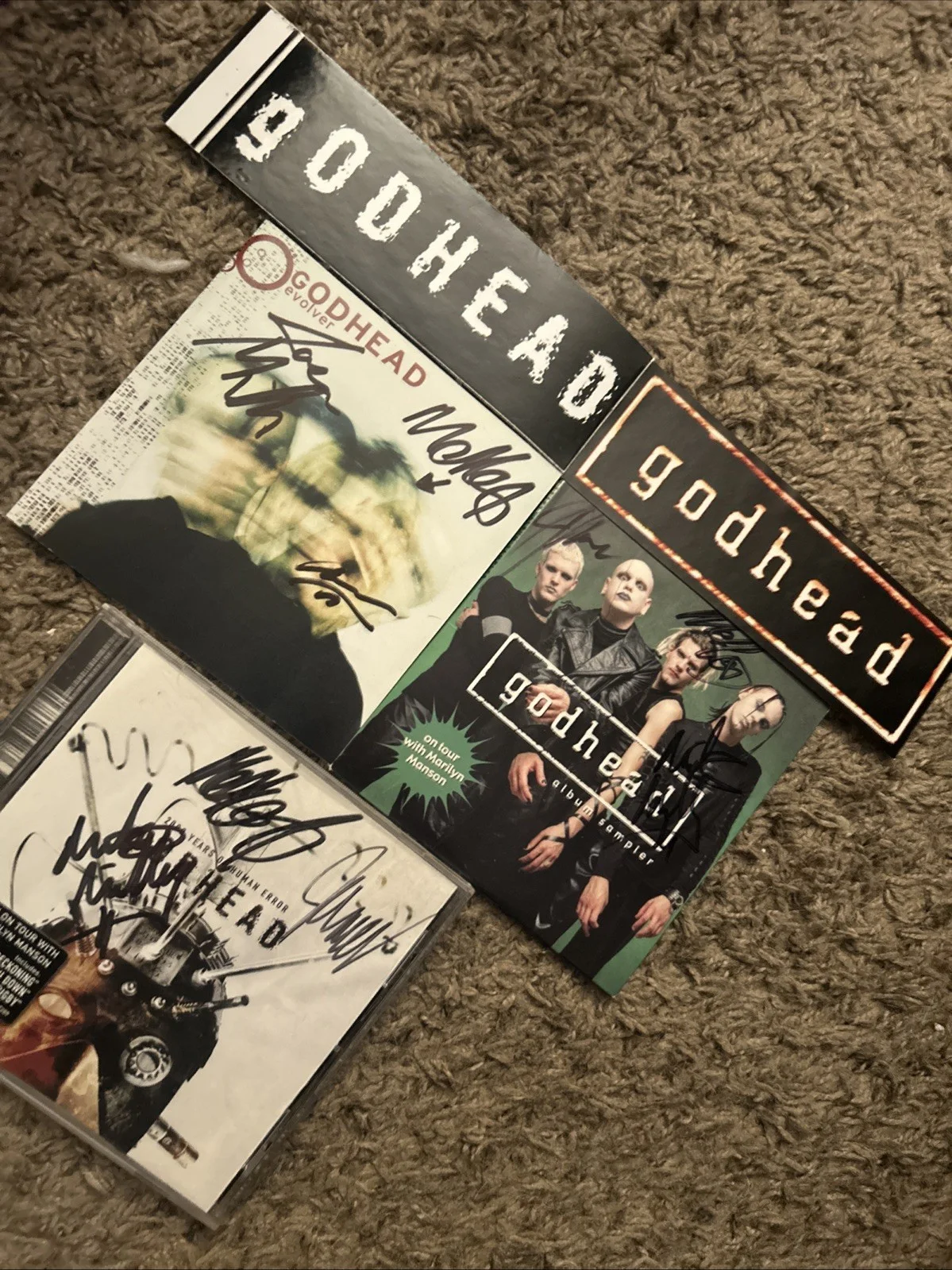 Godhead Autograph Lot Cds Booklets 2000 Years Of Human Error Evolver Signed, image 5
