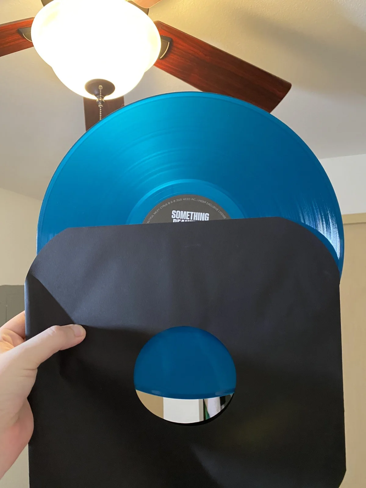 Miley Cyrus SIGNED Something Beautiful Sea Blue Vinyl RARE PERFECT AUTOGRAPH, изображение 5