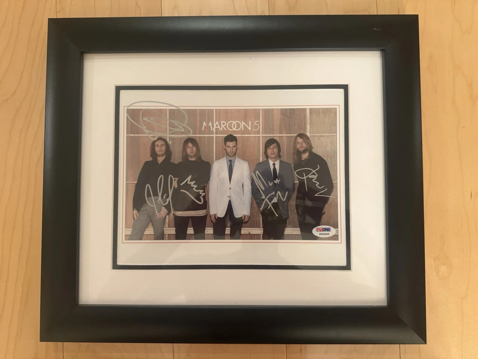 Maroon 5 Signed 8x 10 Photo Adam Levine FULL BAND Framed JSA, image 2