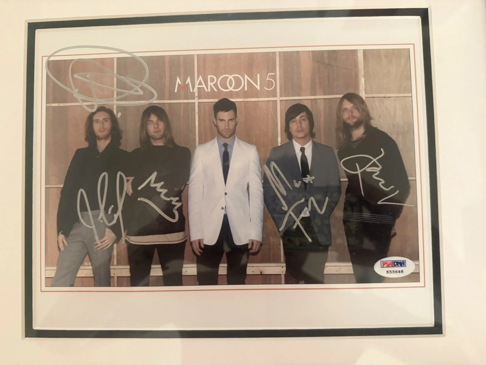Maroon 5 Signed 8x 10 Photo Adam Levine FULL BAND Framed JSA, image 4