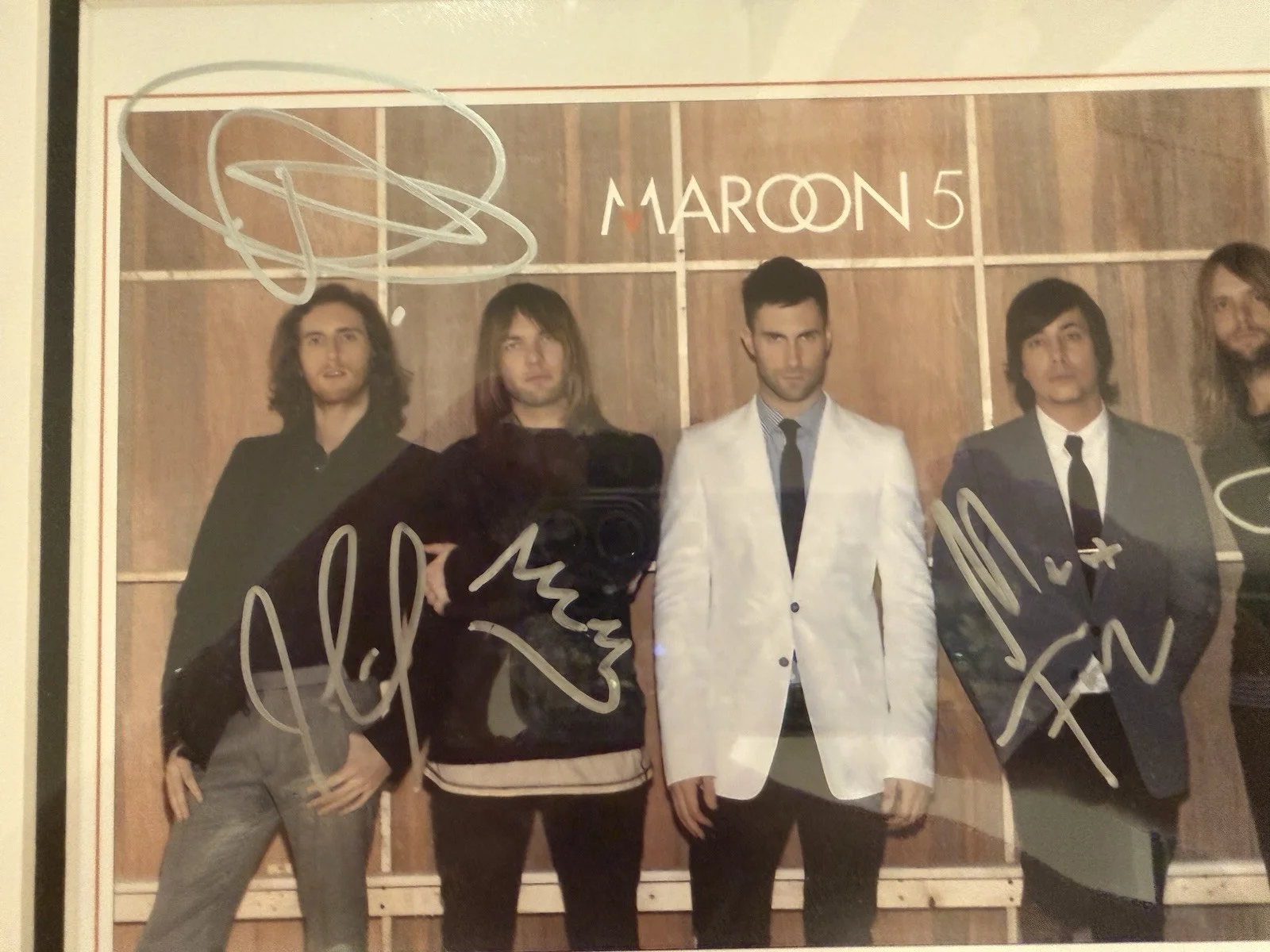 Maroon 5 Signed 8x 10 Photo Adam Levine FULL BAND Framed JSA, image 5