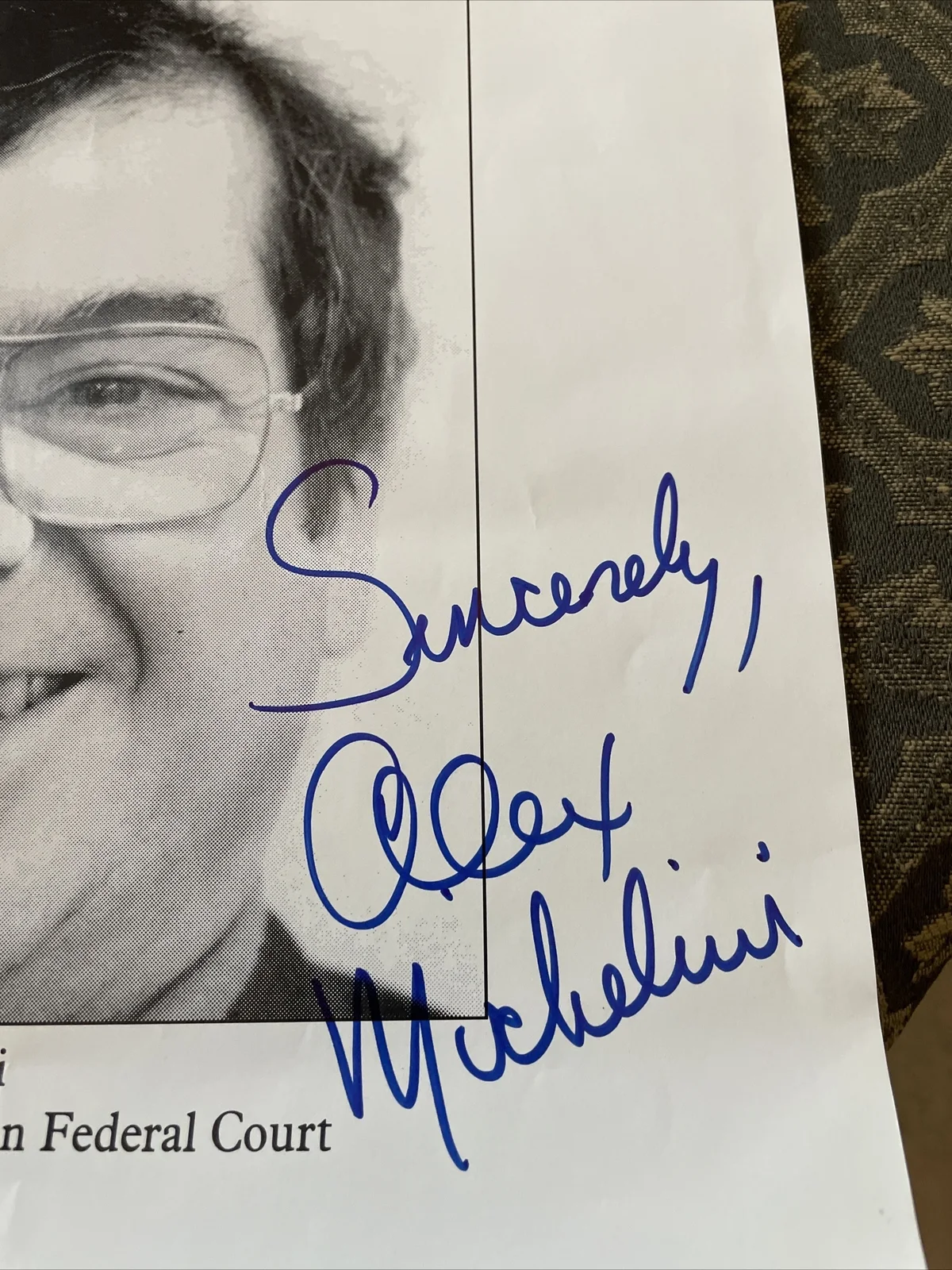 Alex Michelini — Alex Michelini Writer Autographed 1993 Special Daily News Columbus Ave Festival, изображение 2
