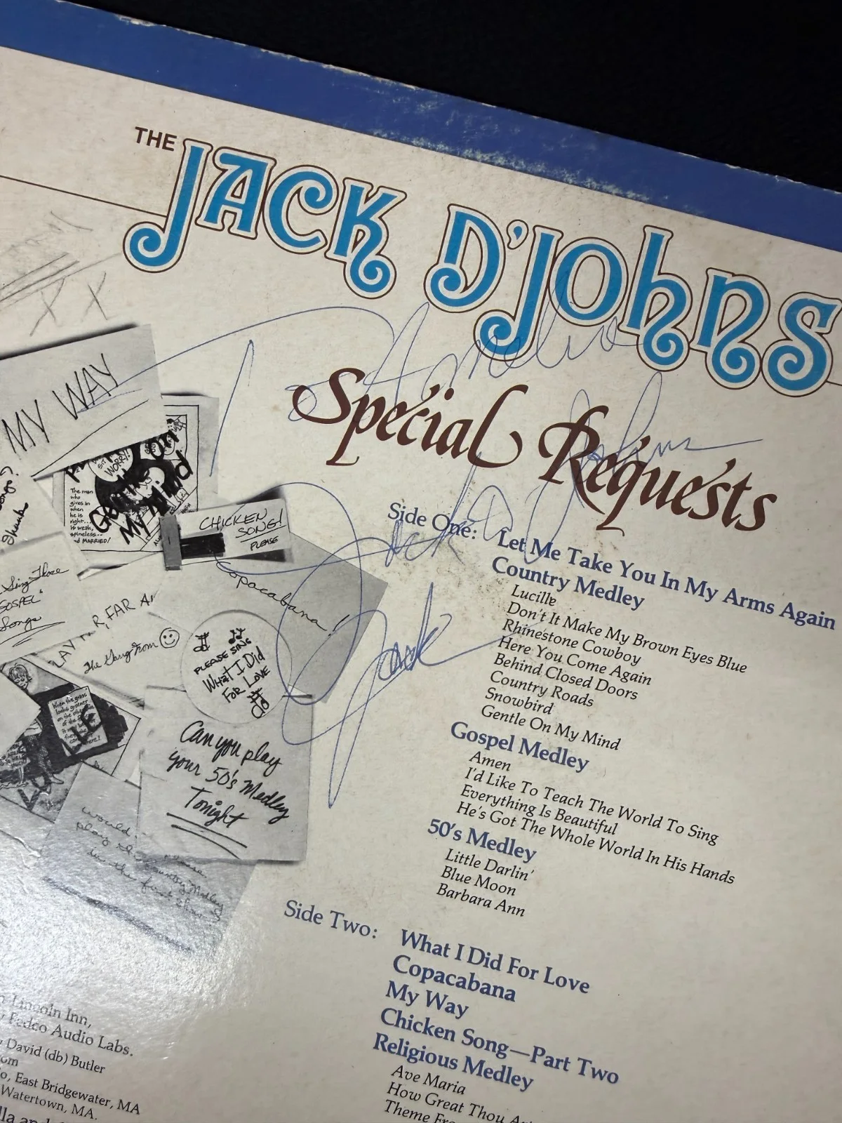 Jack Gonsalves Signed The Jack D'John's Special Request Album Cover JSA COA, image 2
