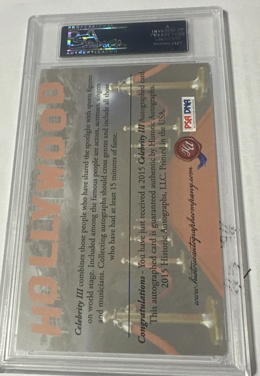 2015 Historic Autographs Don Keefer (Twilight Zone Actor) COA PSA/DNA, image 2