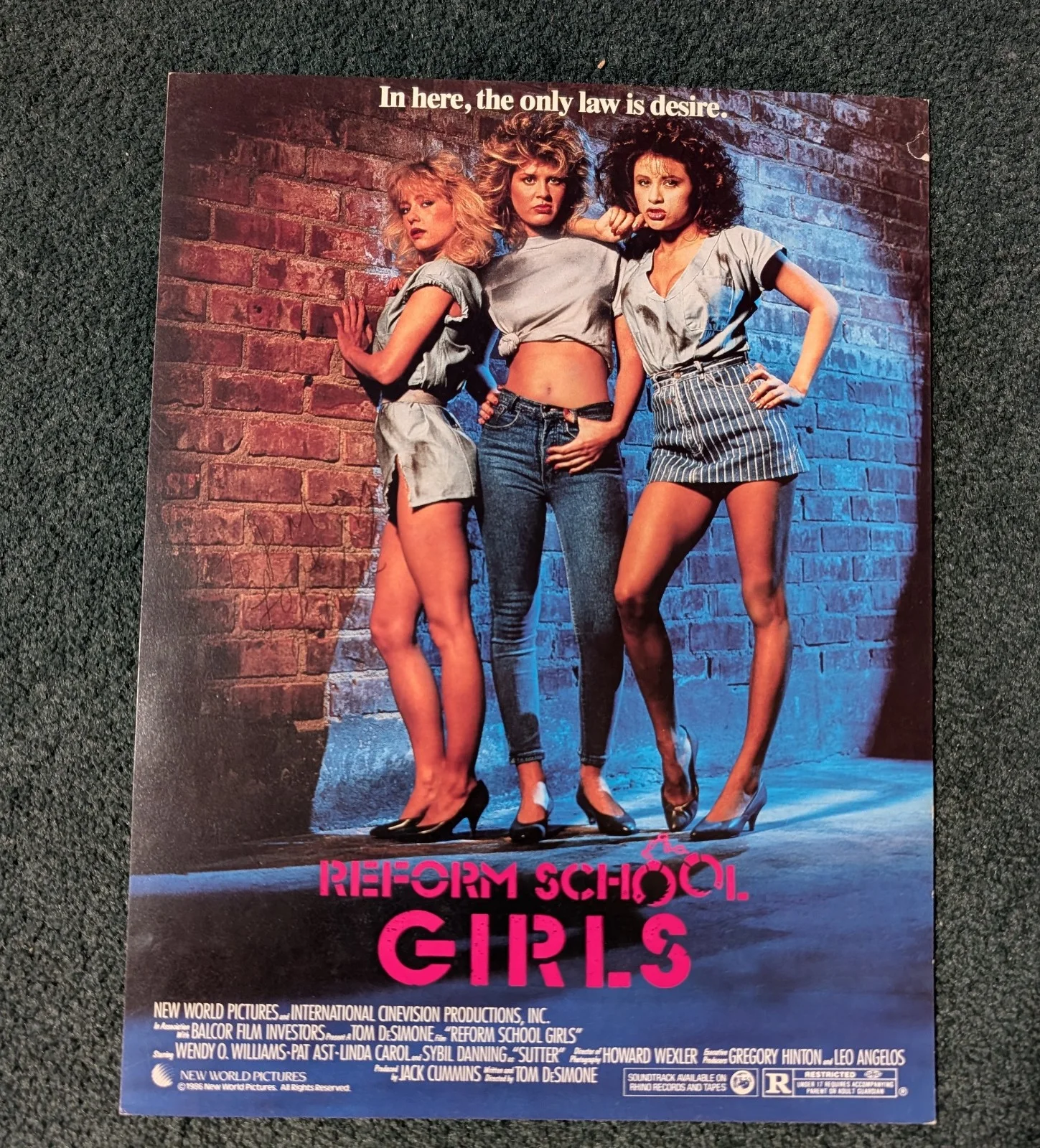 Linnea Quigley — REFORM SCHOOL GIRLS 1986 ORIGINAL 8x11 promo flyer! LINNEA QUIGLEY AUTOGRAPHED!