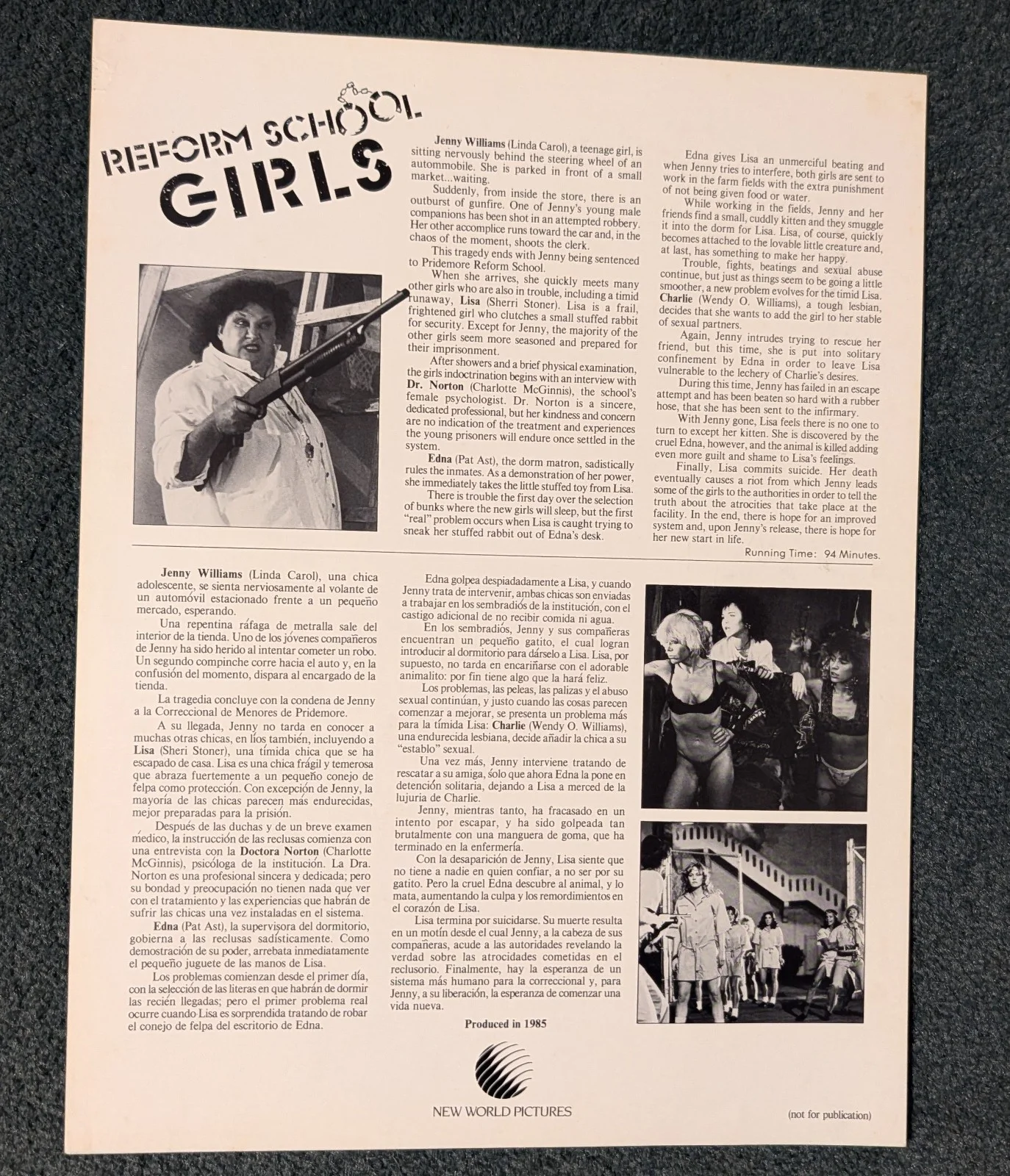 Linnea Quigley — REFORM SCHOOL GIRLS 1986 ORIGINAL 8x11 promo flyer! LINNEA QUIGLEY AUTOGRAPHED!, изображение 3