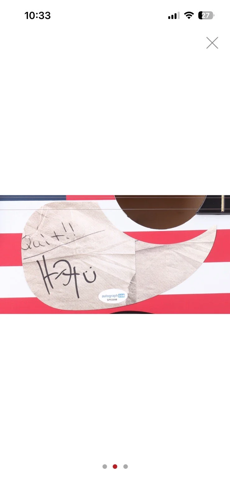 Hardy Signed Guitar On Custom Pickguard, image 2