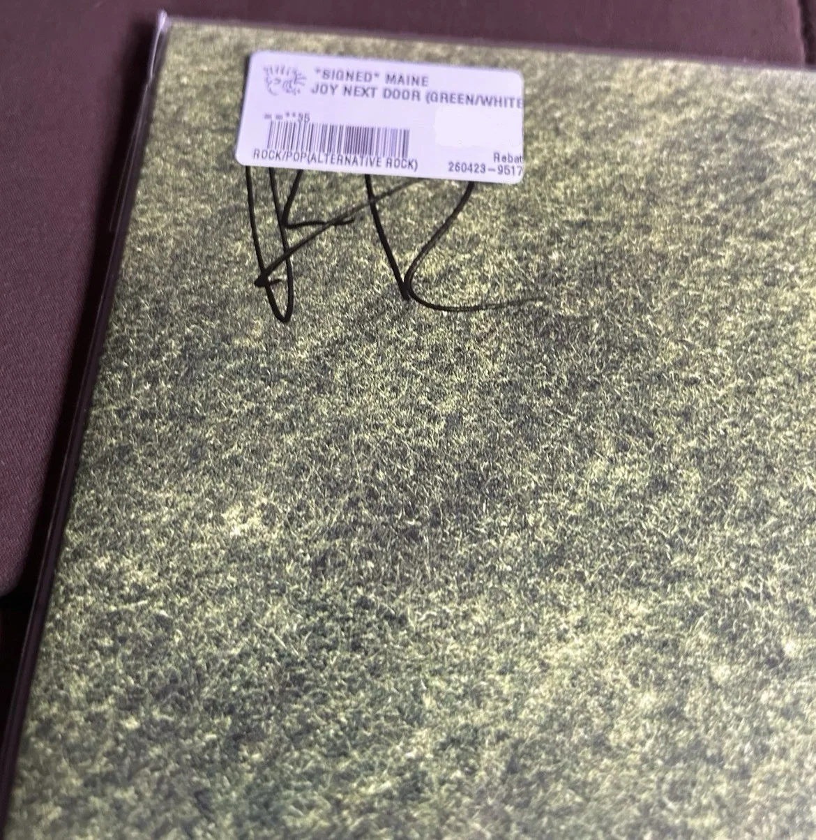 The Maine Joy Next Door Signed Full Band LP Vinyl Green White Split 2026 Sealed, image 5