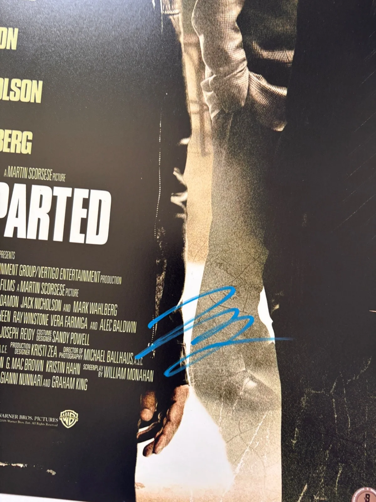 LEONARDO DICAPRIO SIGNED THE DEPARTED 12X18 MOVIE POSTER PHOTO TITANIC ACTOR BAS, изображение 2