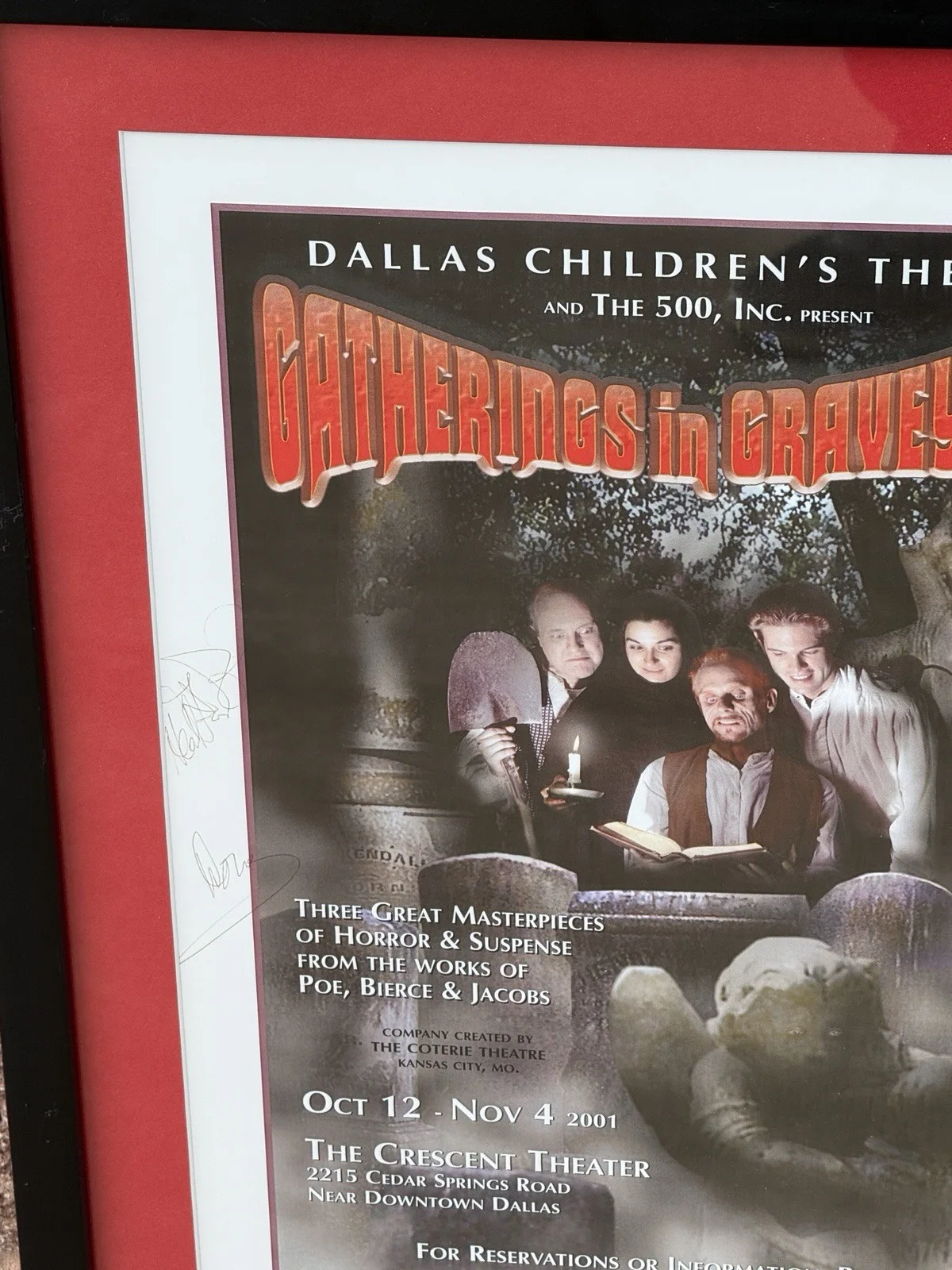 Dallas Children's Theater Gatherings In Graveyards Signed Poster, изображение 2
