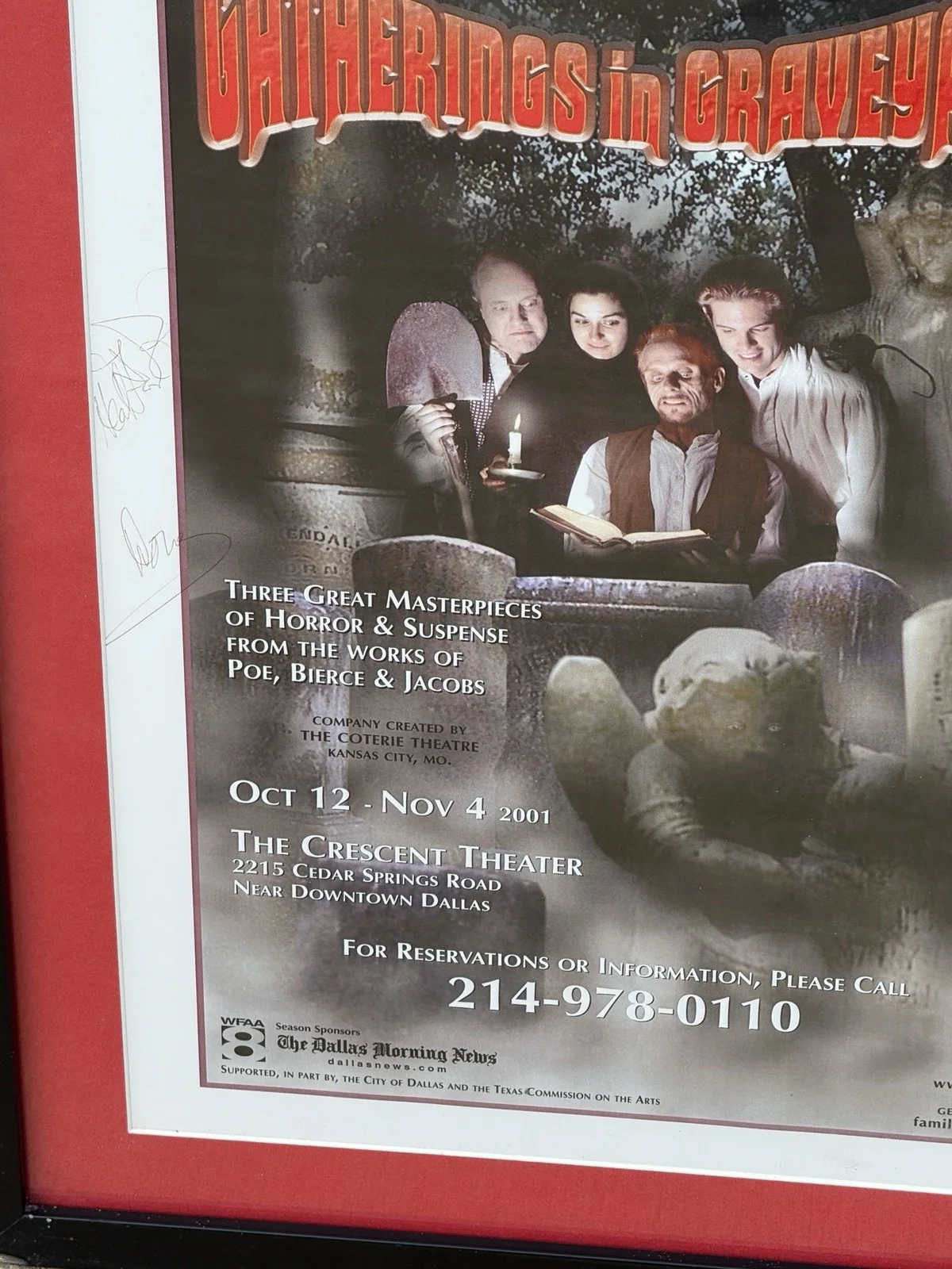 Dallas Children's Theater Gatherings In Graveyards Signed Poster, изображение 4