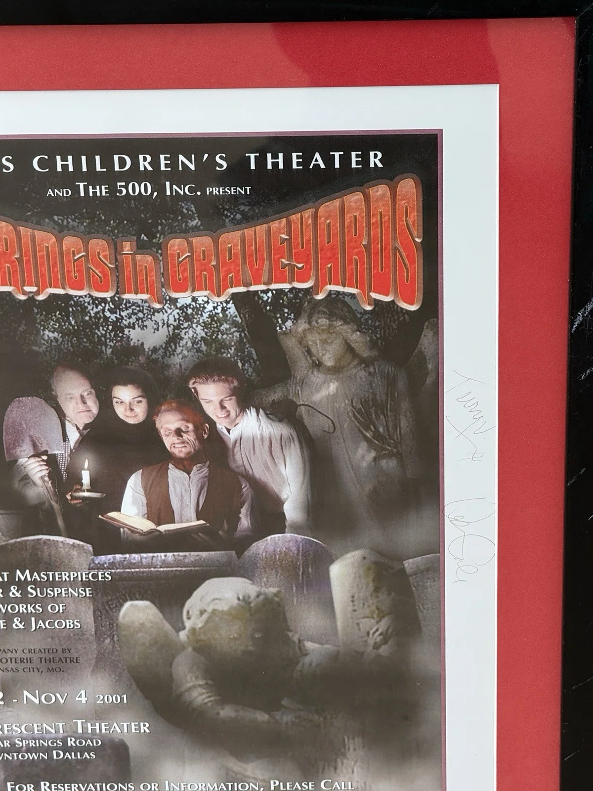 Dallas Children's Theater Gatherings In Graveyards Signed Poster, изображение 5