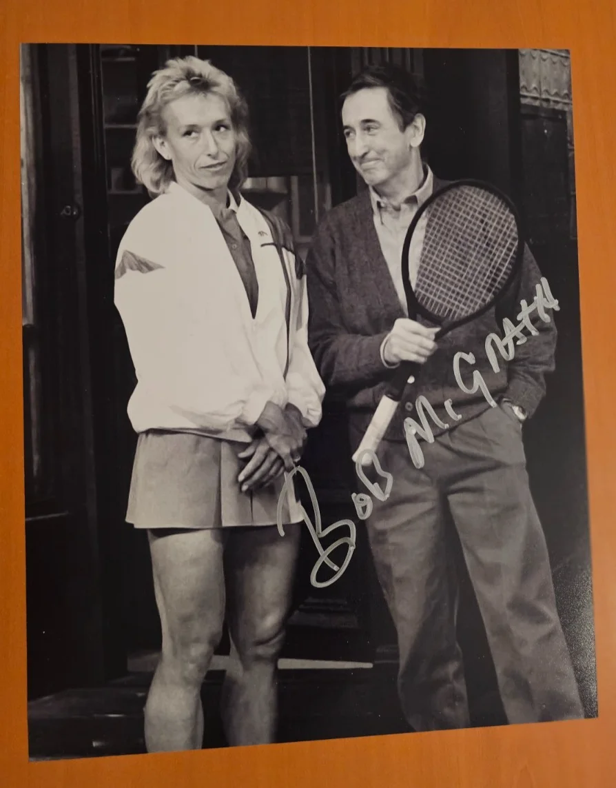 Bob McGrath — Bob McGrath Signed Autographed 8x10 Photo with Navratilova Sesame Street COA