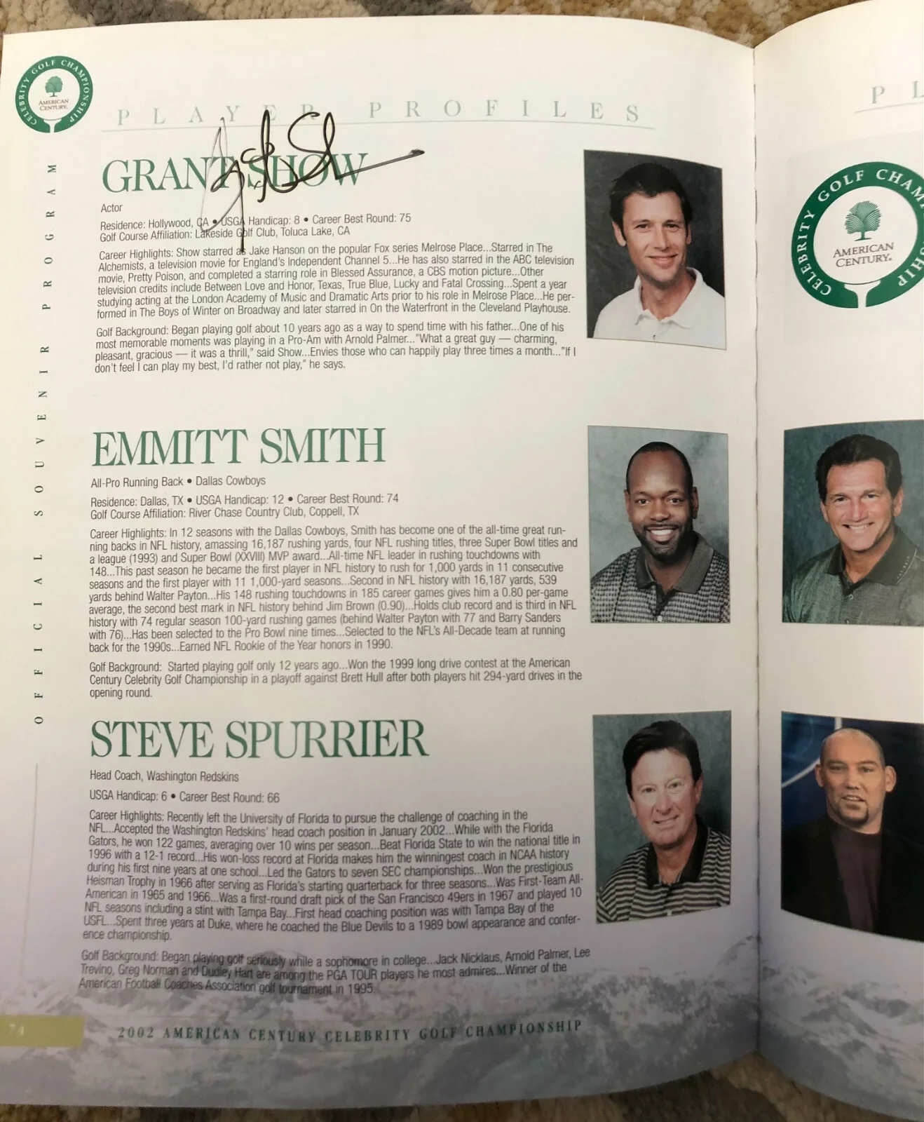Grant Show — 2002 American Century Golf Tournament GRANT SHOW Cut Autograph! Melrose Place, изображение 2