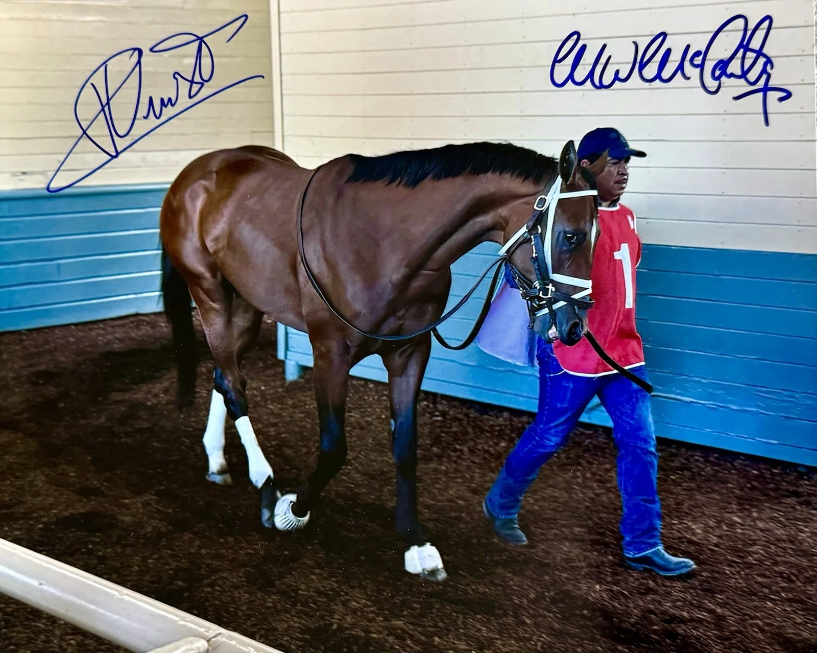 Umberto Rispoli & Michael McCarthy — UMBERTO RISPOLI & MICHAEL MCCARTHY HAND SIGNED 8X10 JOURNALISM IN SA PADDOCK
