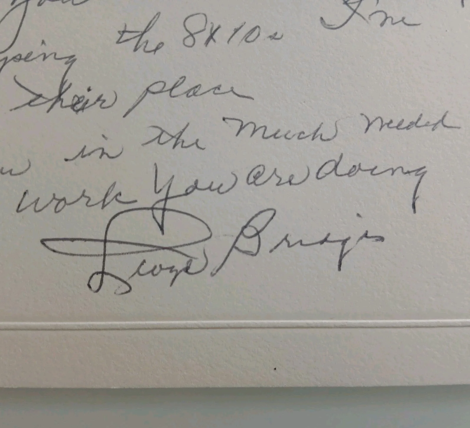 lloyd bridges handwitten signed note his embossed stationary card dated 1999, image 2