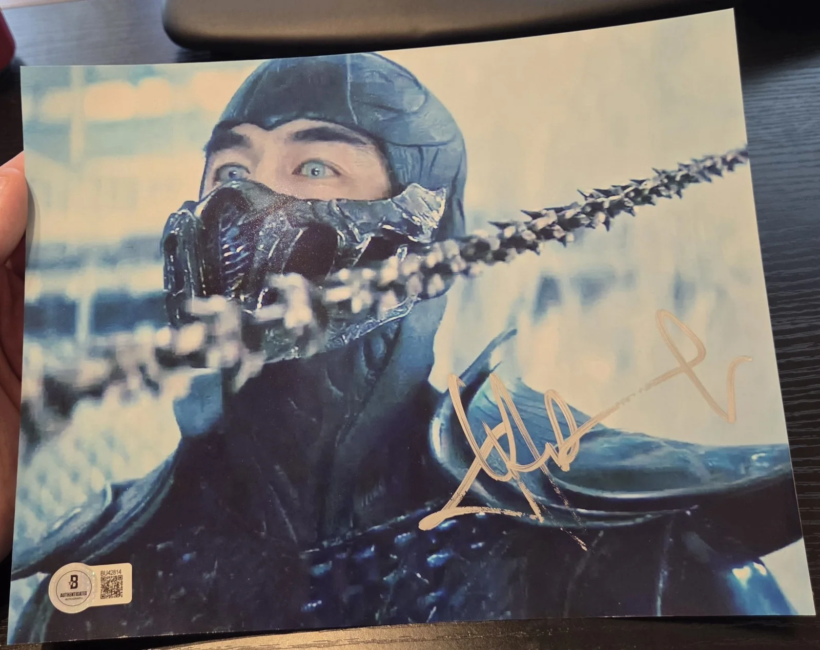 Dax — JOE TASLIM - 8x10 Signed Autograph Mortal Kombat Sub-Zero Beckett BAS *DAMAGED*