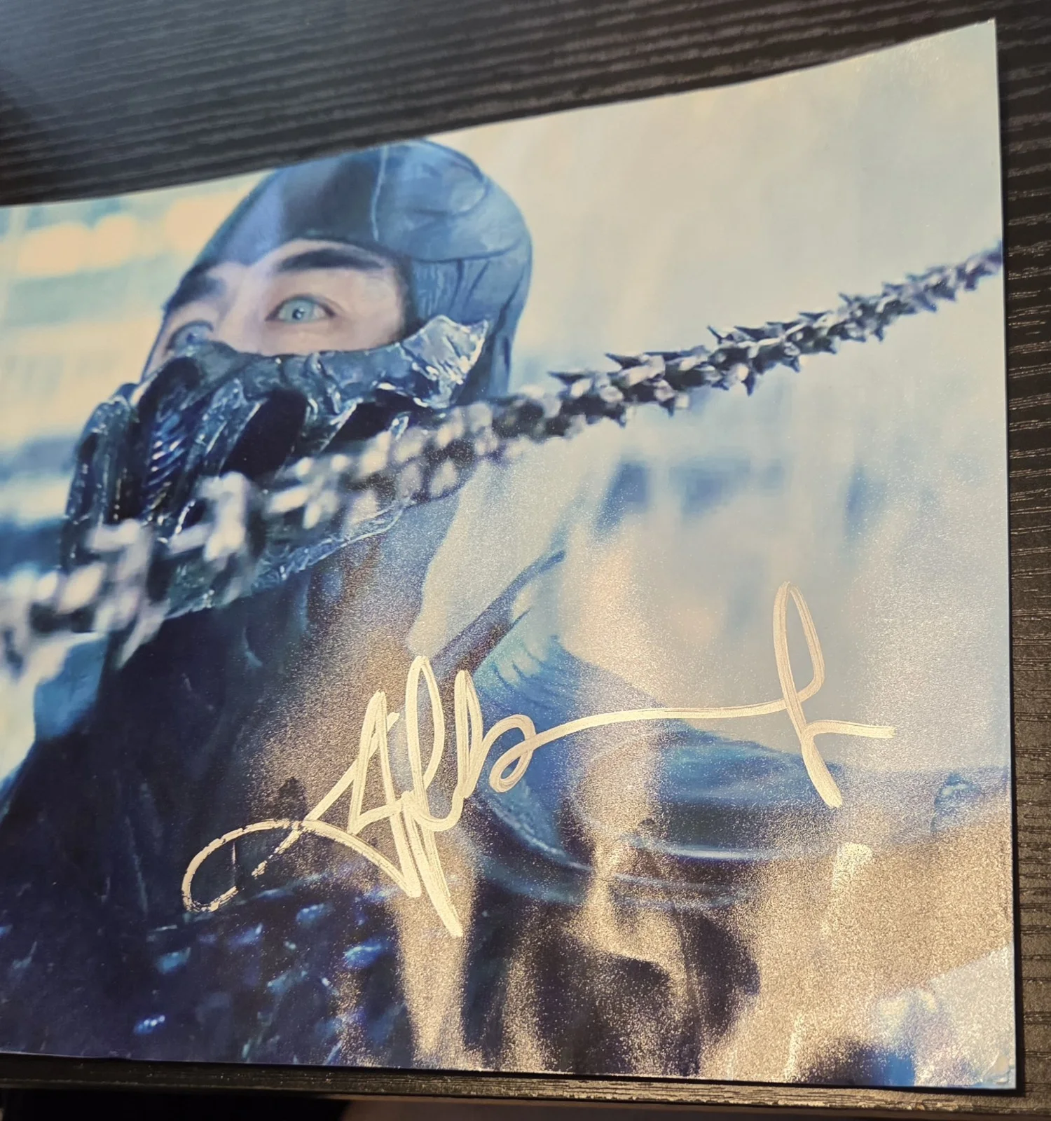 Dax — JOE TASLIM - 8x10 Signed Autograph Mortal Kombat Sub-Zero Beckett BAS *DAMAGED*, image 4