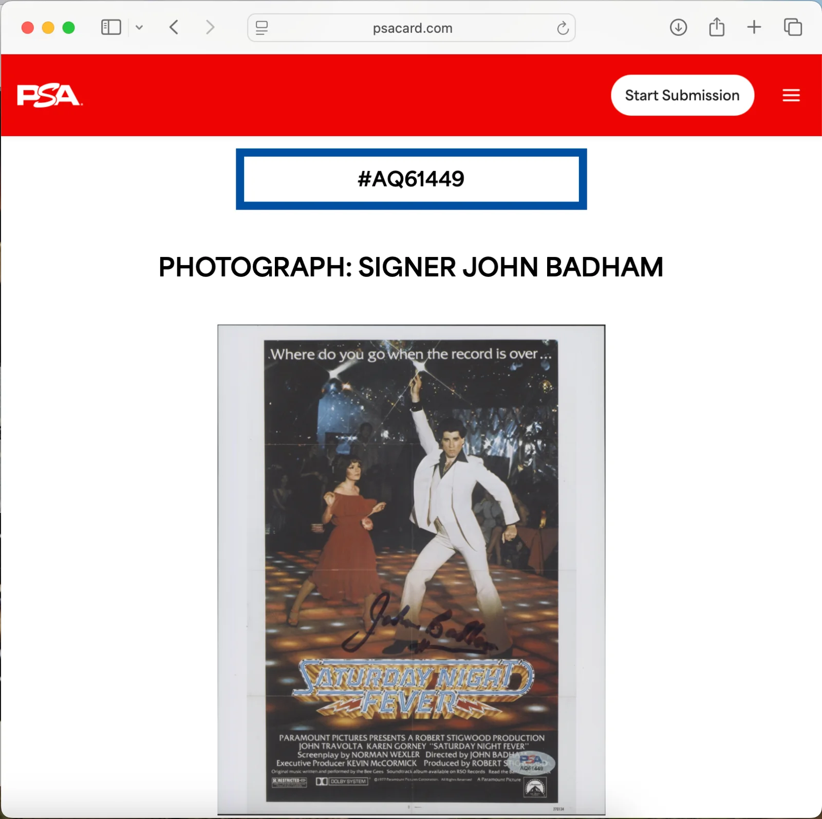 John Badham — JOHN BADHAM SIGNED 8x10 PHOTO PSA DNA AUTOGRAPH SATURDAY NIGHT FEVER POSTER, изображение 3