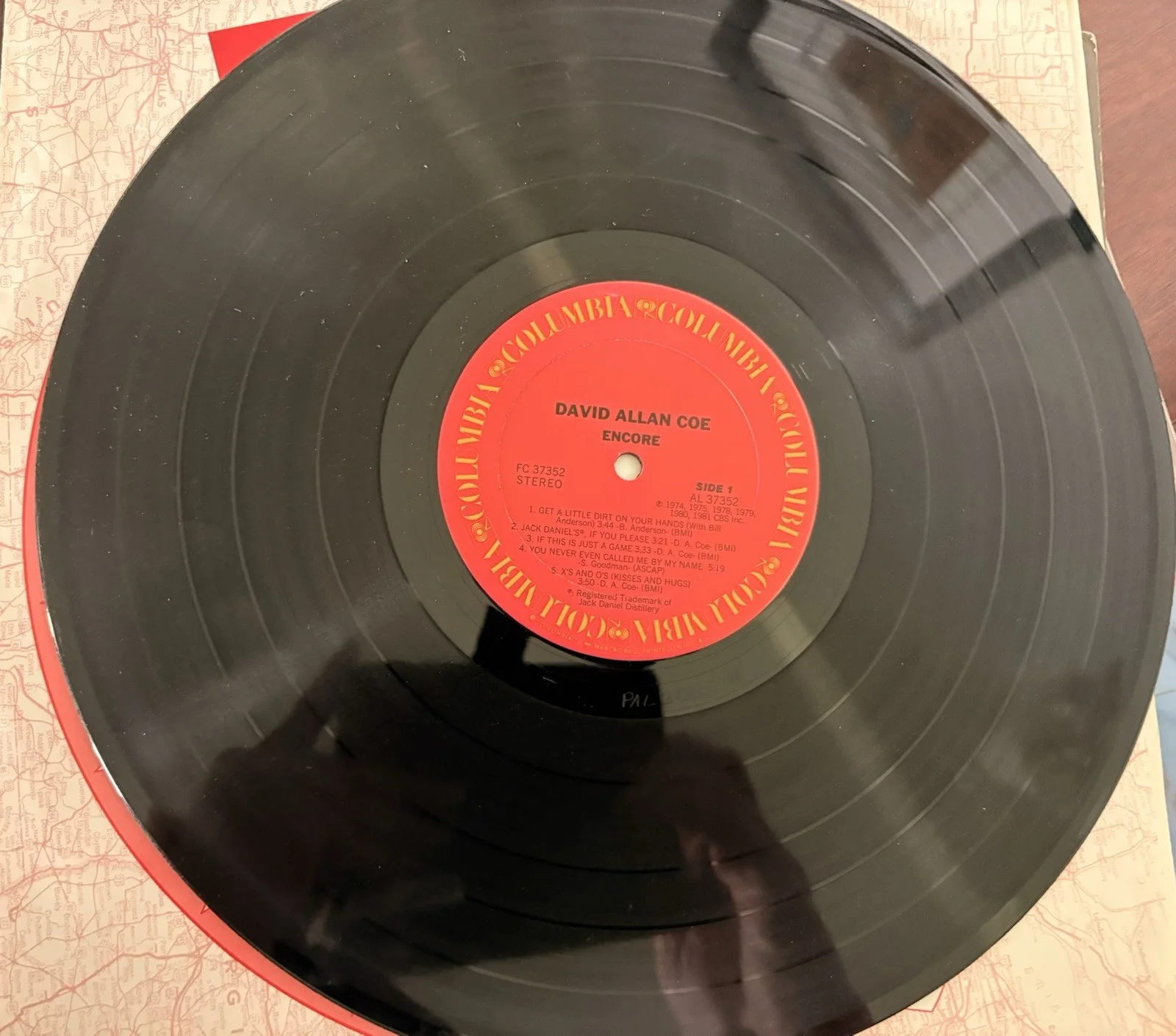 David Allan Coe Compass Point Signed Original Record Autographed VG++, image 3