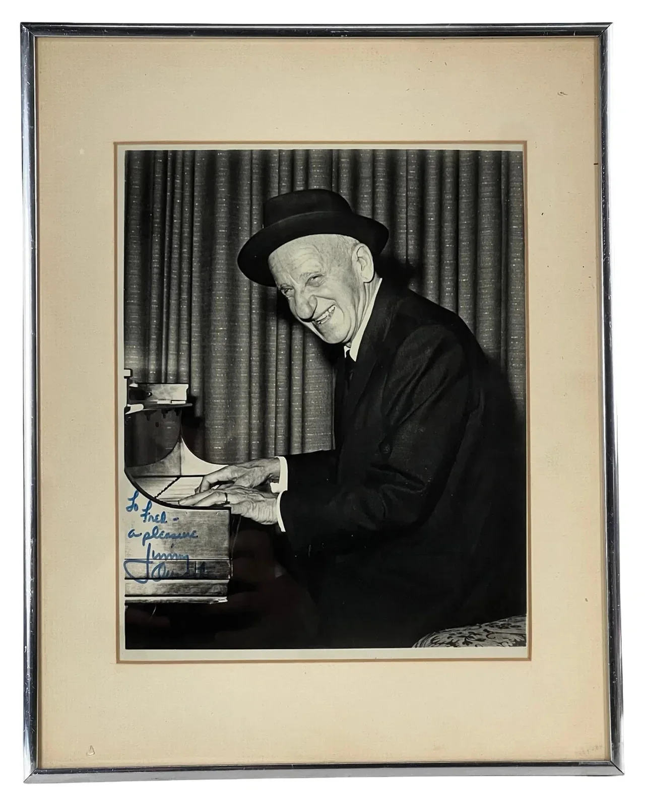 Jimmy Durante — Jimmy Durante Signed Autographed Photo Framed 14 X 11 Vaudeville/ Actor /Singer