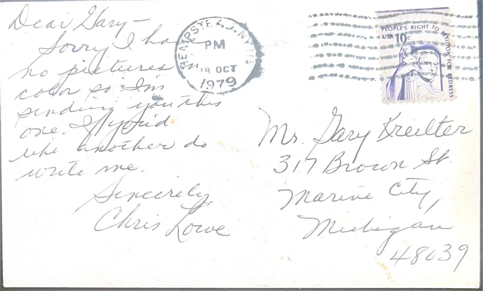 Chris Lowe — ORIGINAL CHRIS LOWE SIGNED 2X PHOTO POSTCARD WITH INSCRIPTION ON REVERSE, изображение 2
