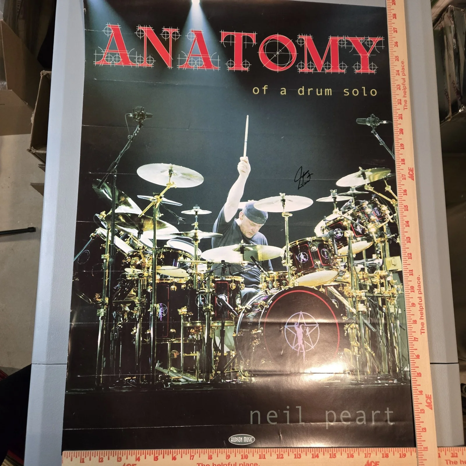 Neil Peart Signed Poster Rush Autograph Anatomy of a Drum Solo, image 2