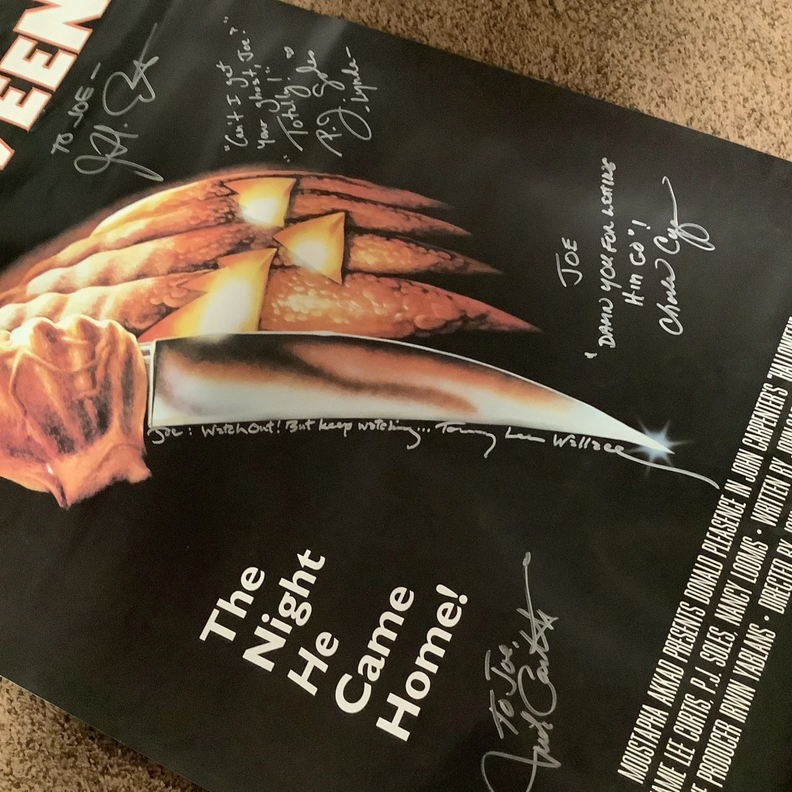 Ari Aster — Halloween cast (5) signed 24x36 movie poster Castle Carpenter autograph BAS, изображение 3