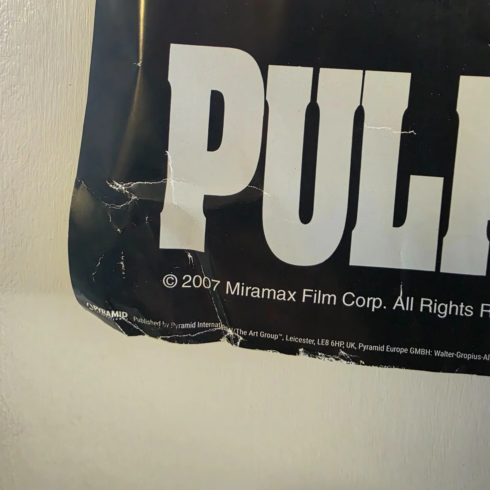 Pulp Fiction Movie Poster Large A3 Vintage 2007 Miramax Vincent Jules, image 3