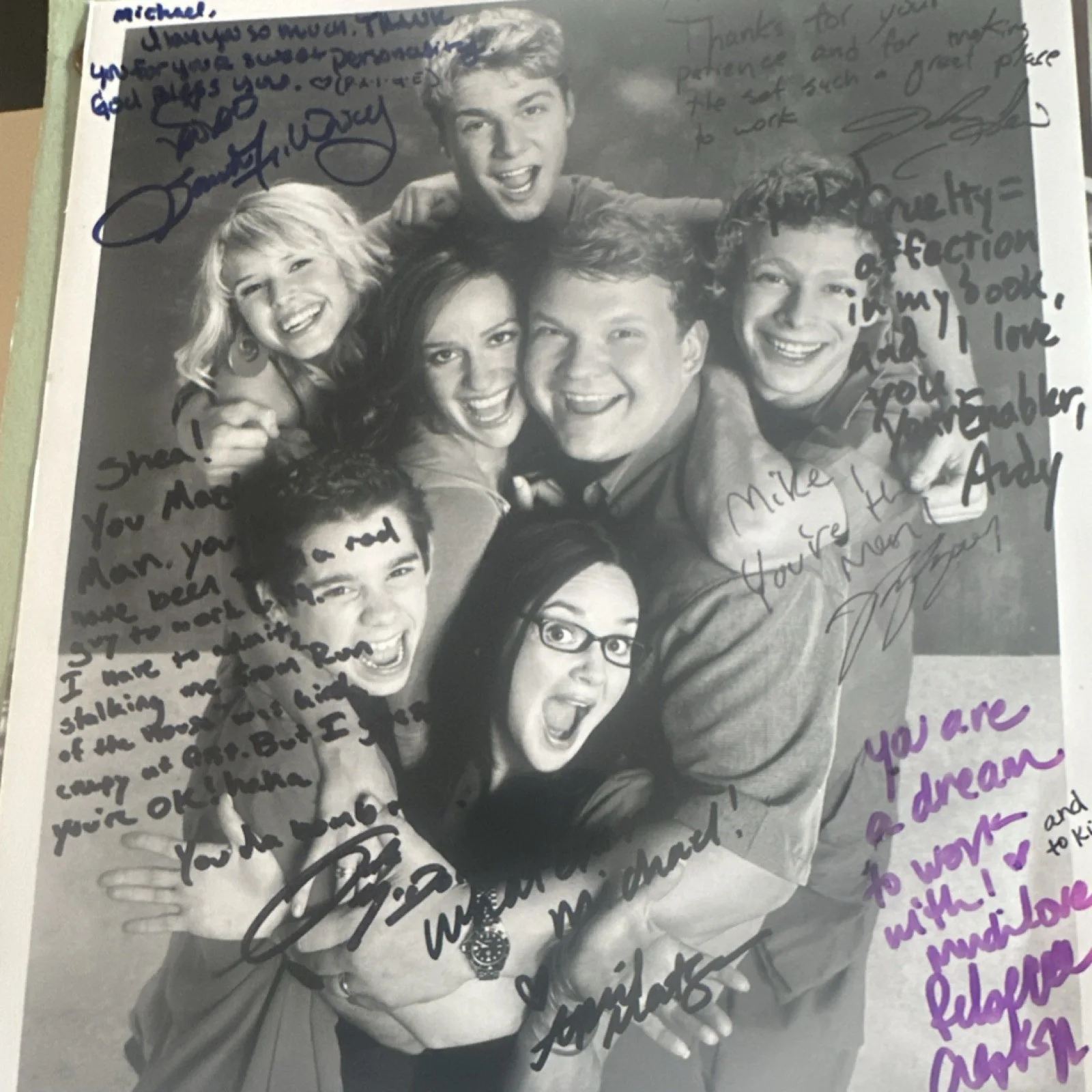 Sarah Wright; Rebecca Creskoff; Ryan Pinkston; April Matson; Andy — The Quintuplets Cast Signed Original Photo Autograph Sarah Wright Ryan Pinkston.