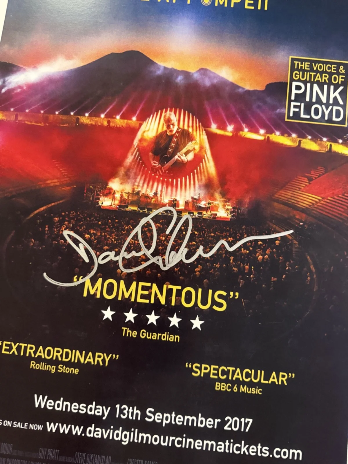 David Gilmour Hand Signed 11x17 Tour Poster w/ COA – Free Shipping, image 2