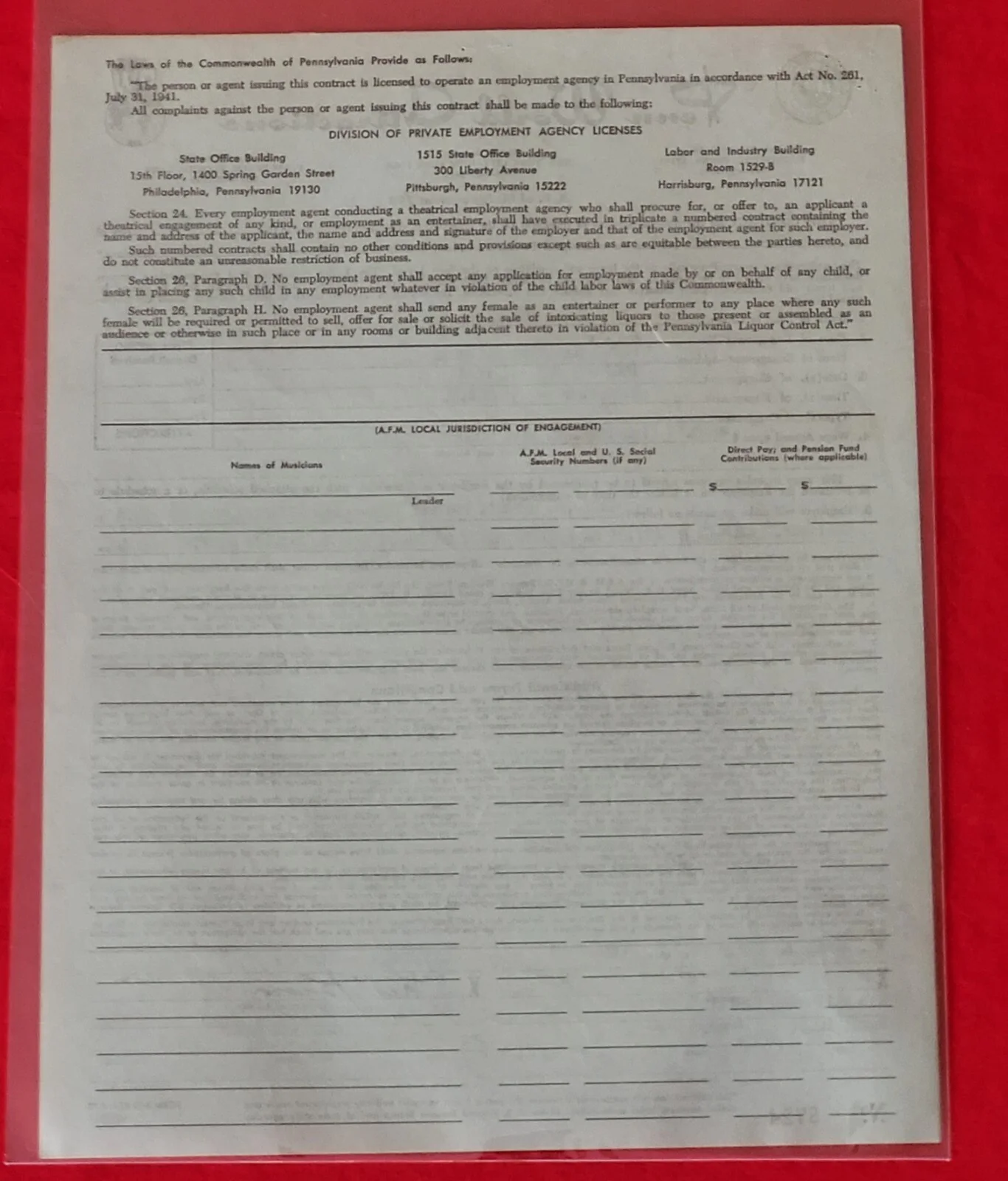 LES BROWN BAND LEADER AUTOGRAPH CONTRACT ORCHESTRA PENNSYLVANIA SIGNED 1974, изображение 2