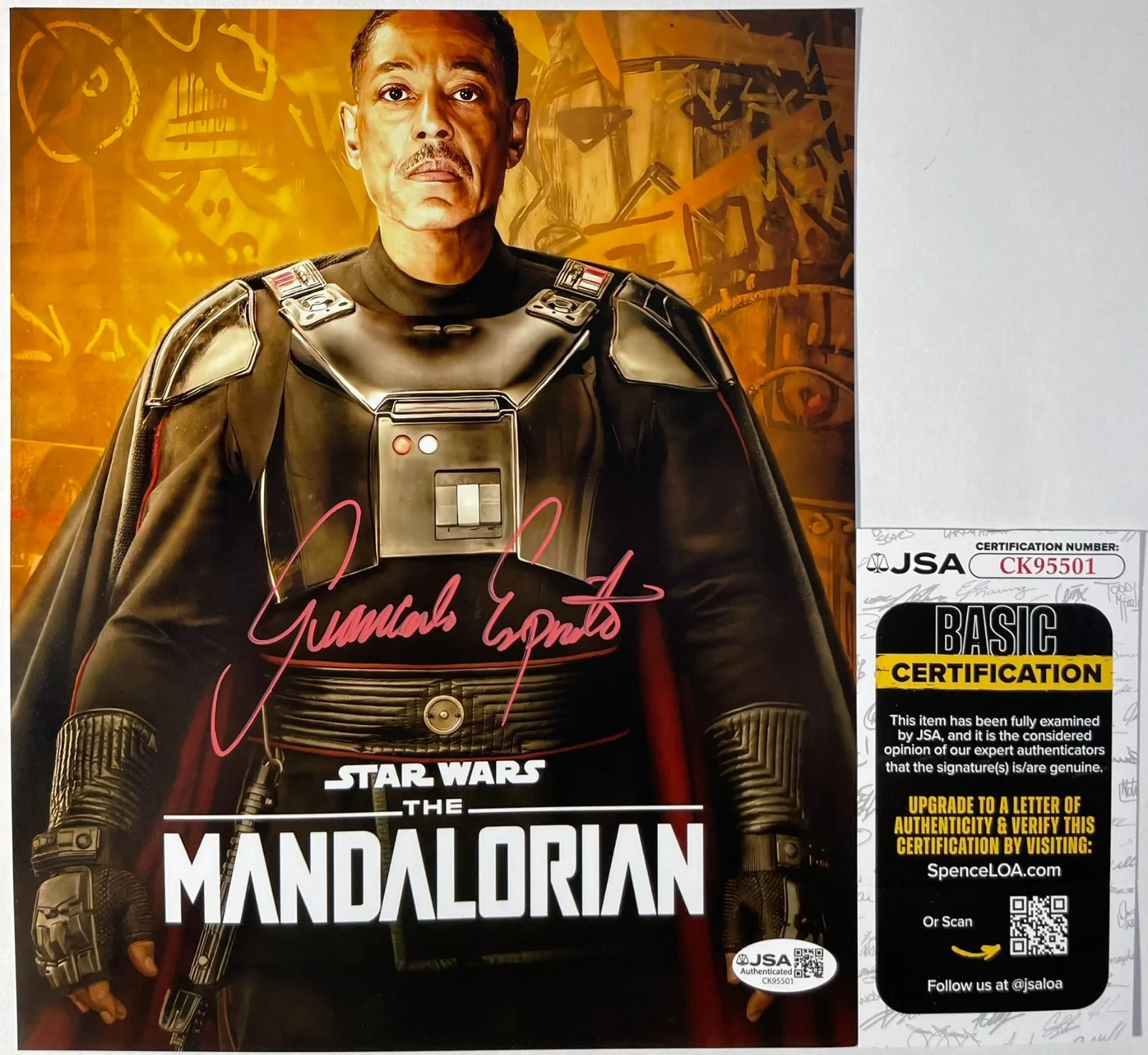 Giancarlo Esposito — Giancarlo Esposito Signed Star Wars Mandalorian Moff Gideon 8x10 Photo JSA COA