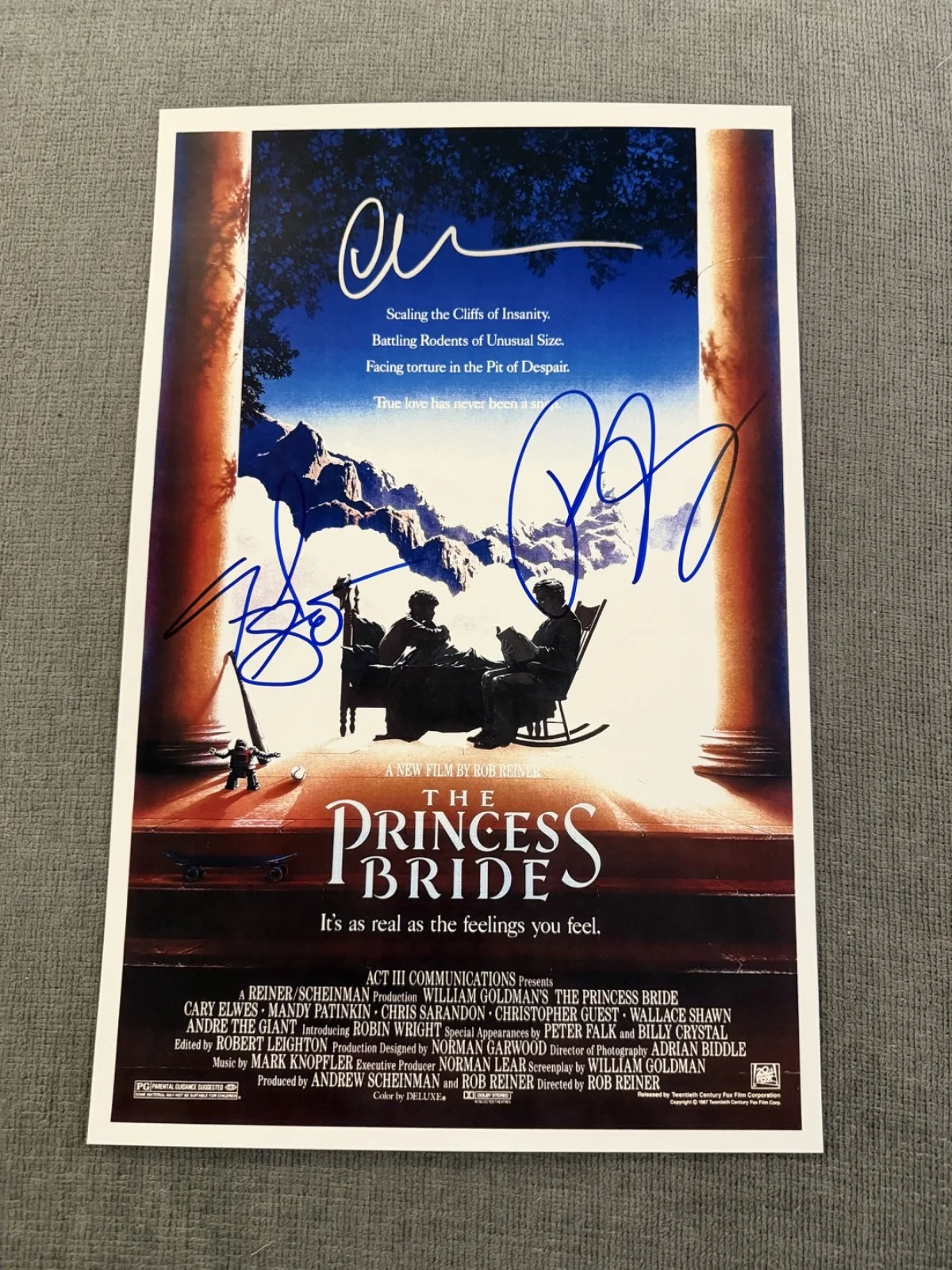 Cary Elwes, Robin Wright, Fred Savage — Princess Bride Poster Signed by Elwes, Wright, Savage Authenticated w/COA 11x17
